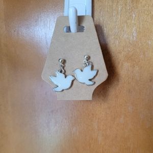 White dove earrings